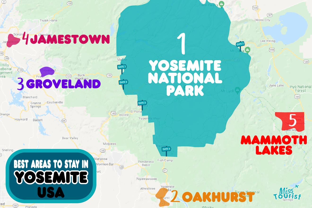 Where to stay near YOSEMITE MAP