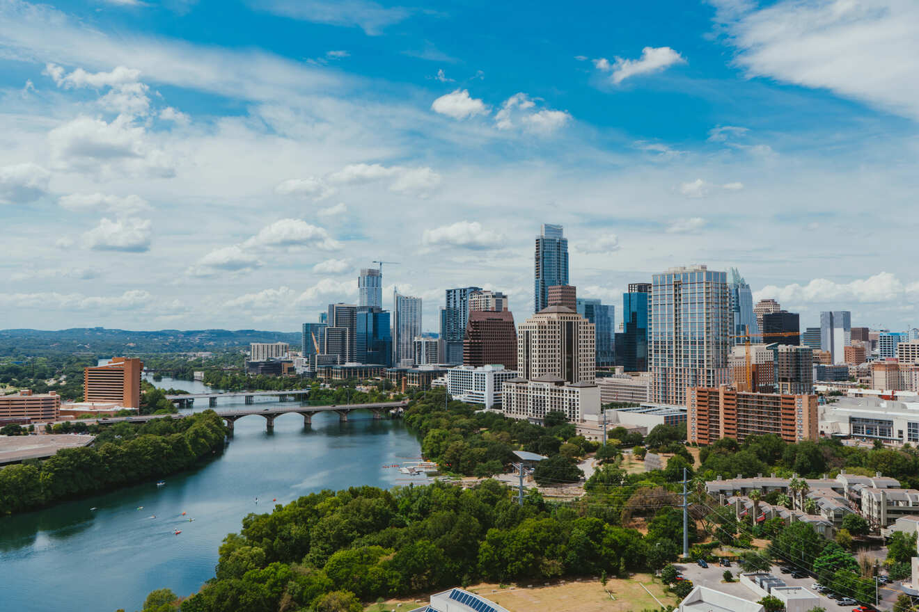 aerial view of Austin