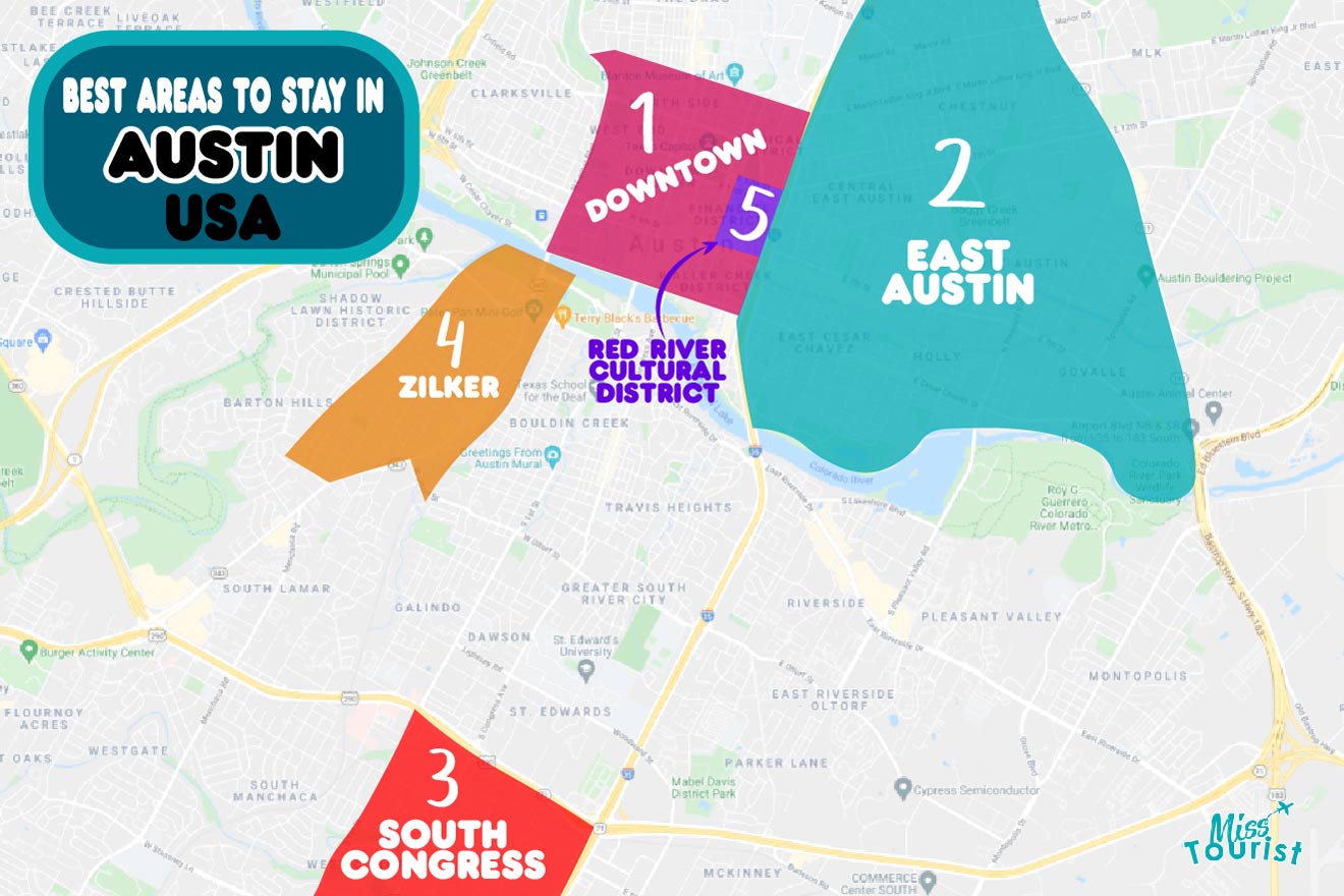 Best areas map Austin