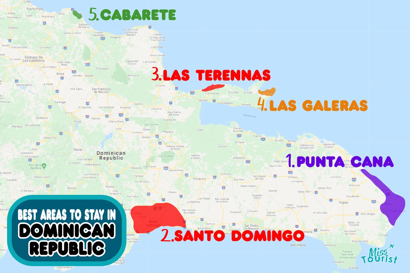 Map of the Best areas in Dominican Republic