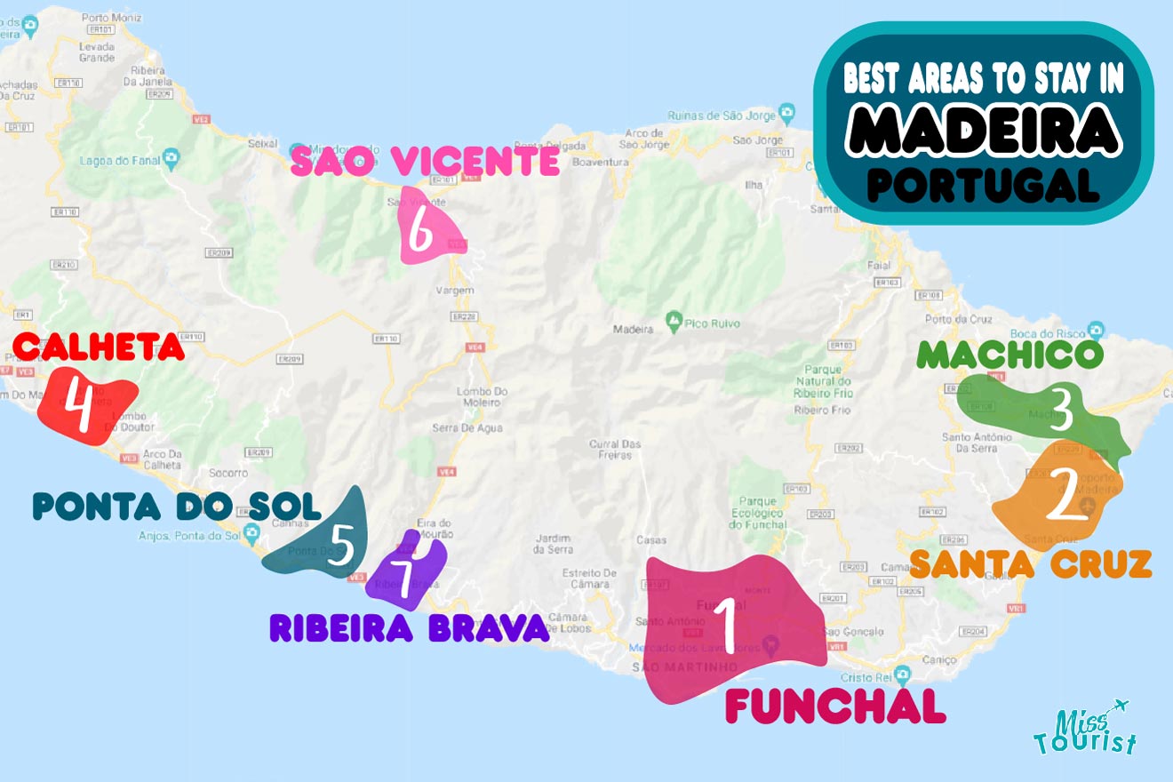 Map of the Best areas in Madeira