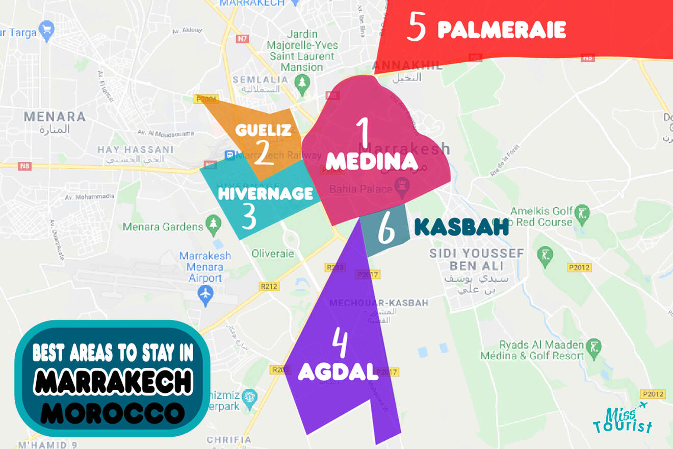 Marrakesh MAP of best neighborhoods