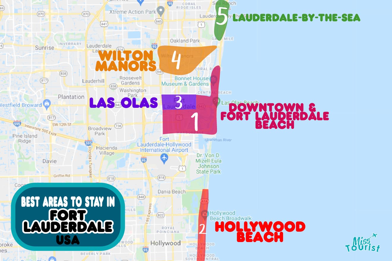 Map of best places to stay Fort Lauderdale