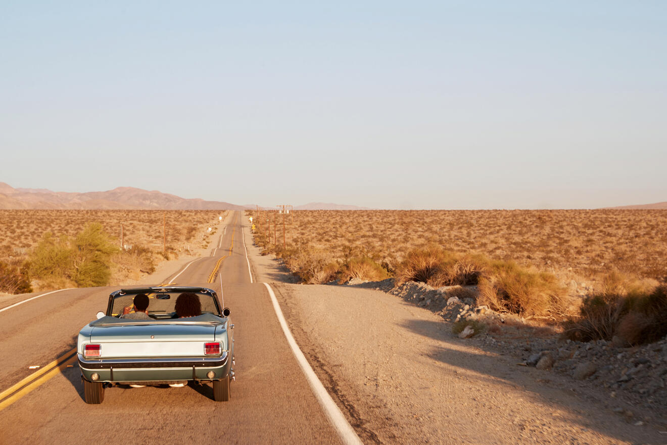 car driving in Joshua Tree Park