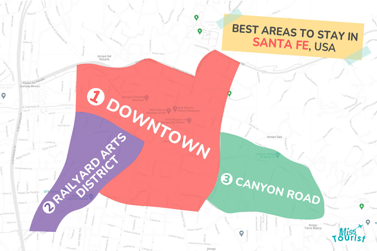 Map of best places to stay Santa Fe