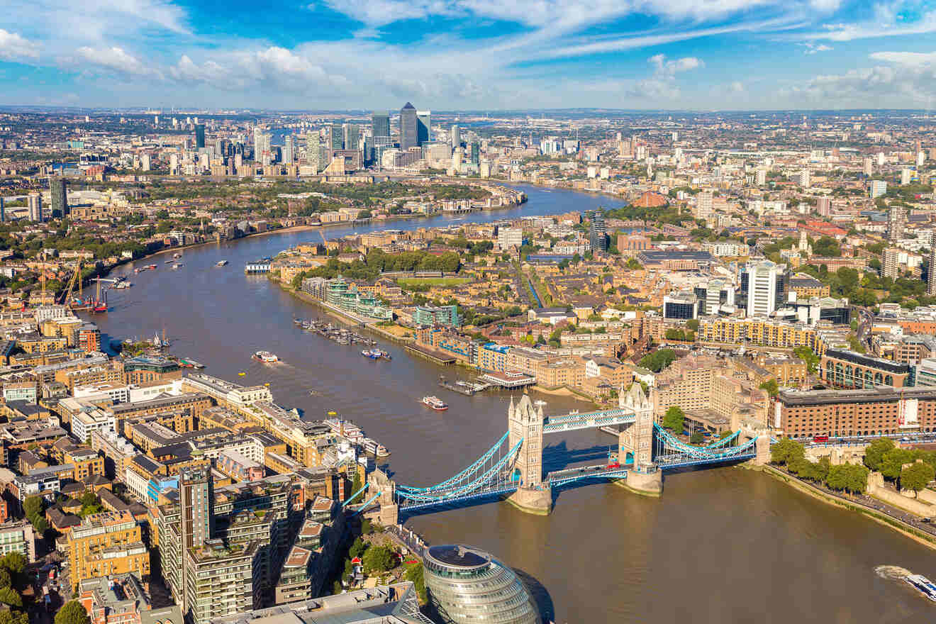 Aerial view of London