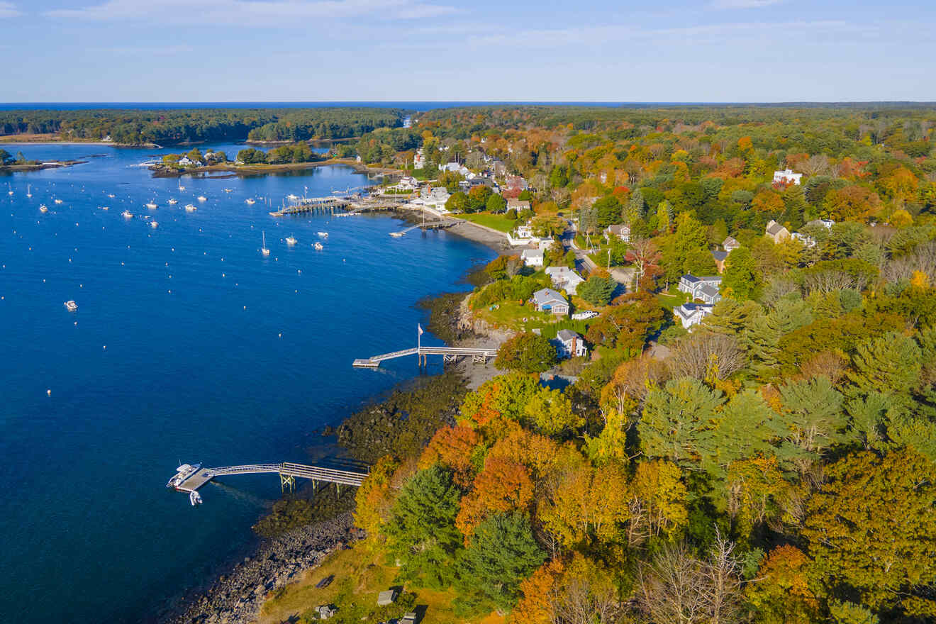 aerial view over Maine