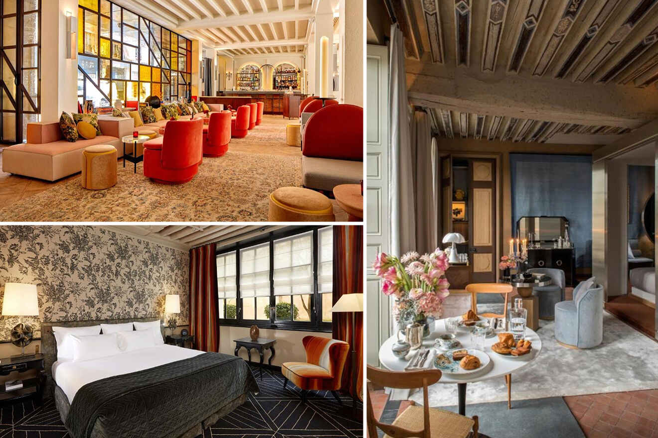 A collage of the best hotels in Marais, Paris