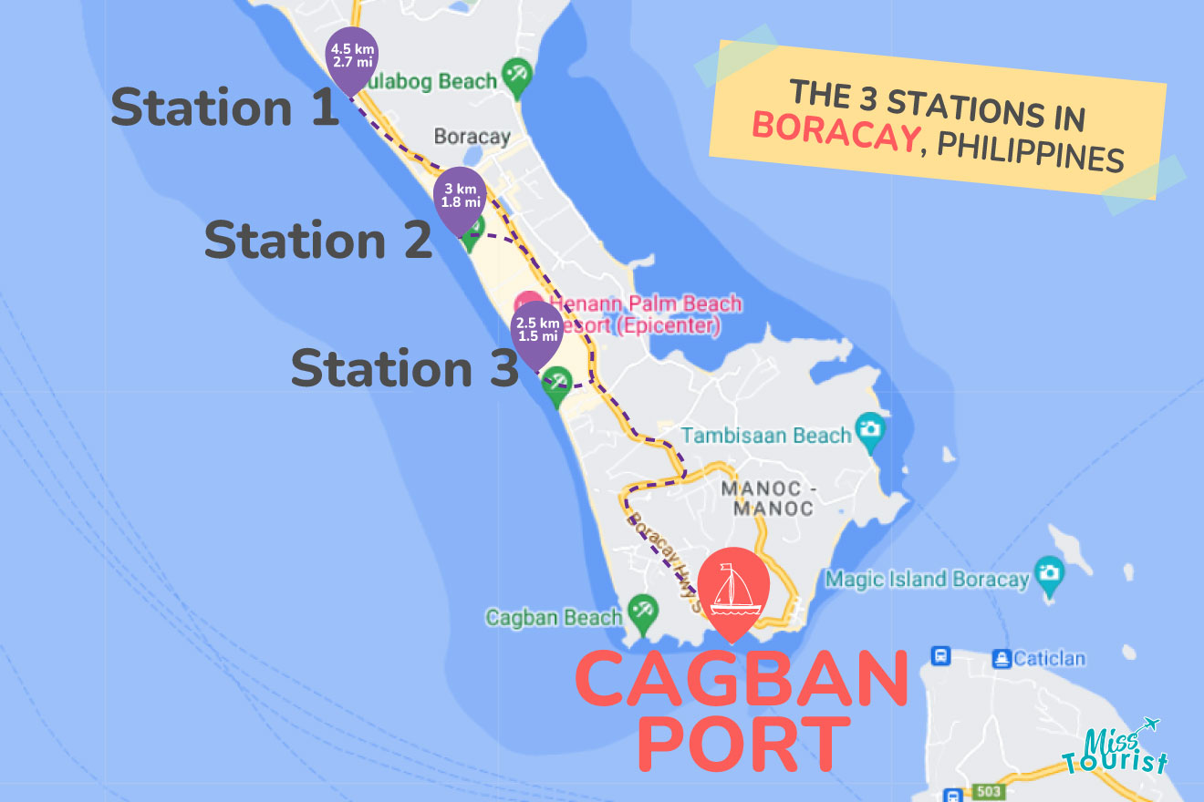 Perfect 3 Day Boracay Itinerary All You Need To Know   3 Stations In Boracay MAP 660x440@2x 