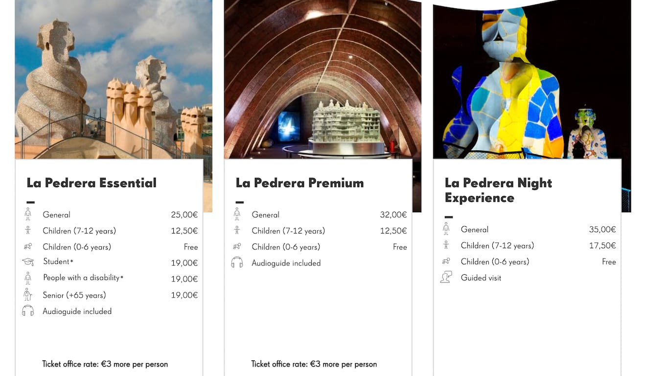 casa mila barcelona prices