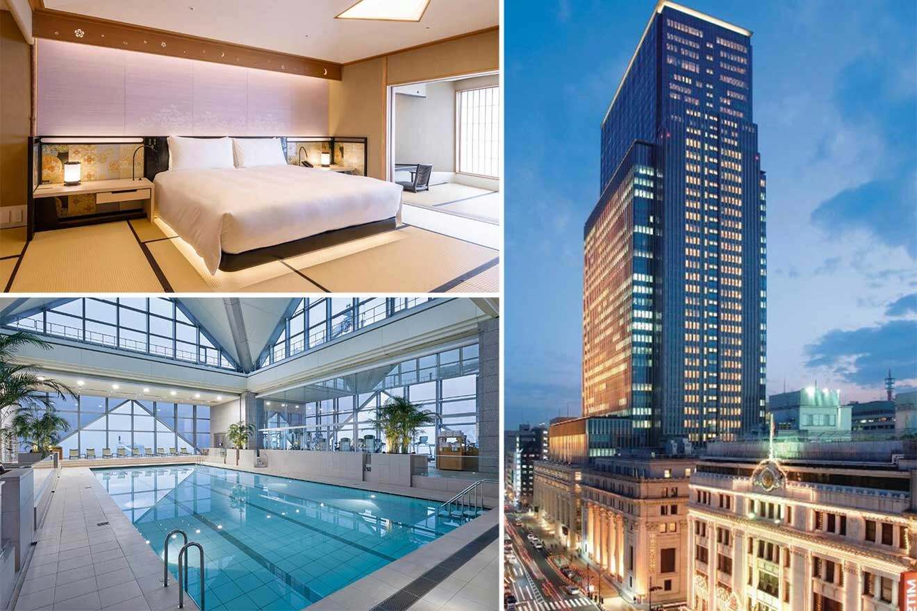 A collage of images of the coolest hotels in tokyo