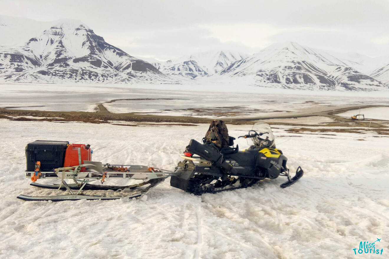 snowmobile in the snow