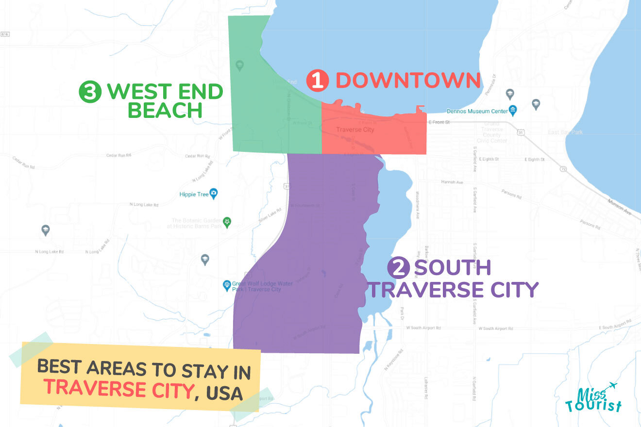 Map of best places to stay Traverse city