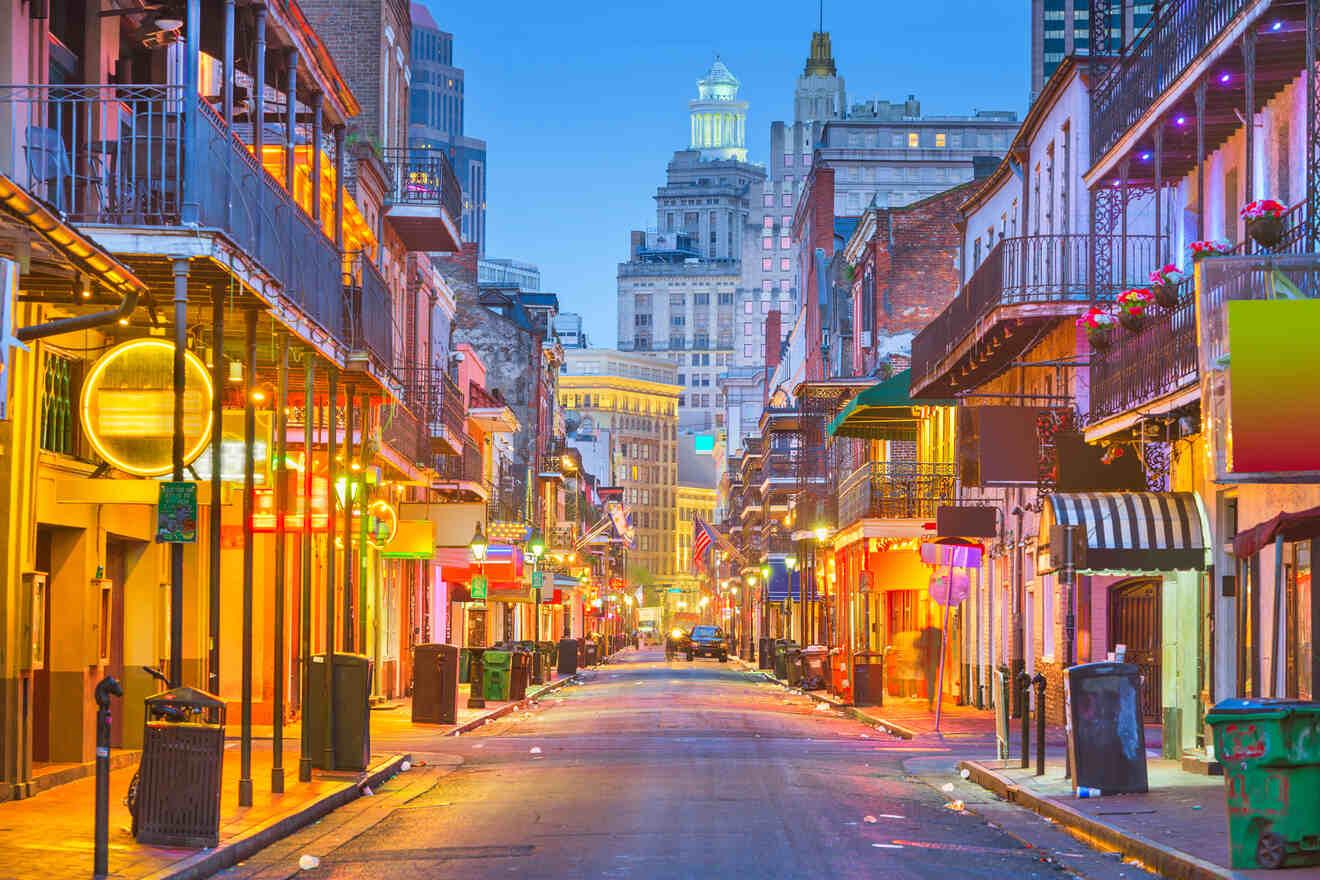 famous street is in the French Quarte Bourbon Street