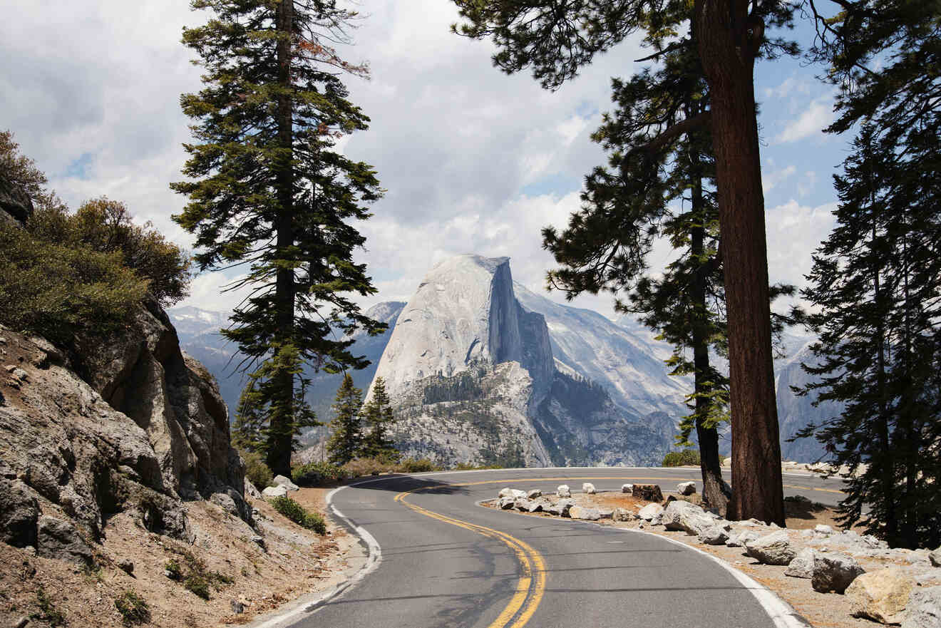 Road winding through the mountain