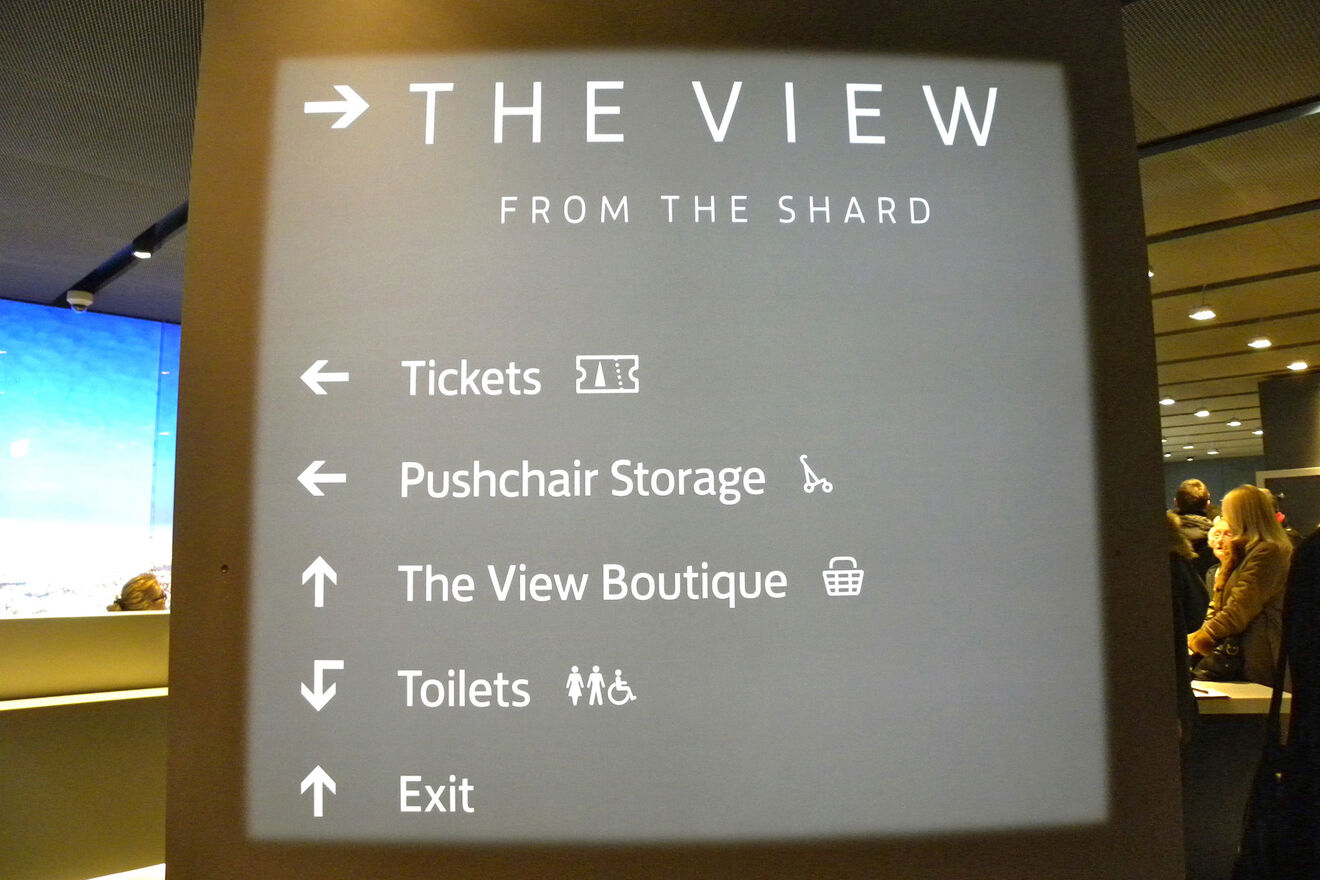 Facilities inside the attraction the Shard London