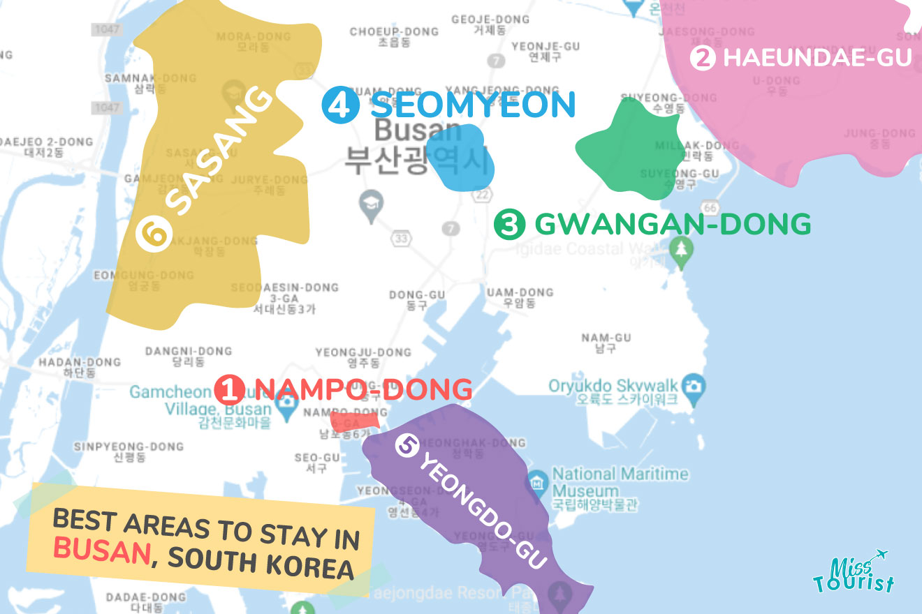 Where to Stay in Busan MAP