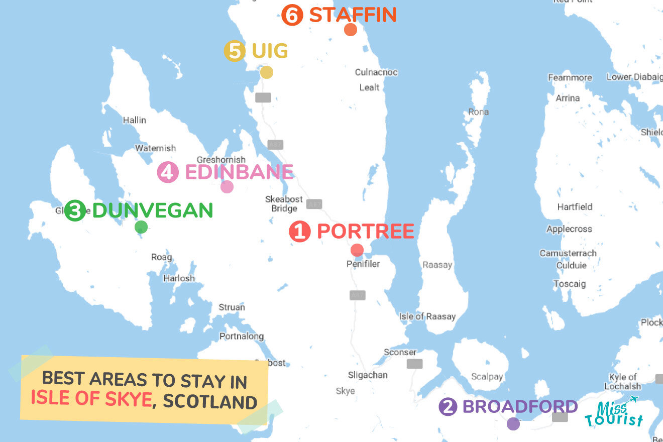 Where to Stay on the Isle of Skye MAP
