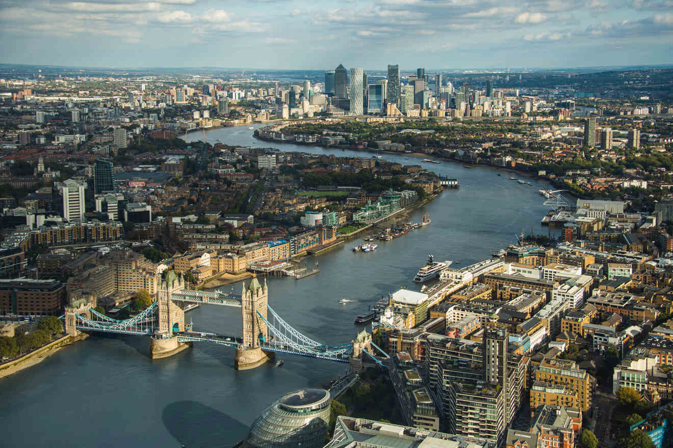 Panoramic view of London from the Shard