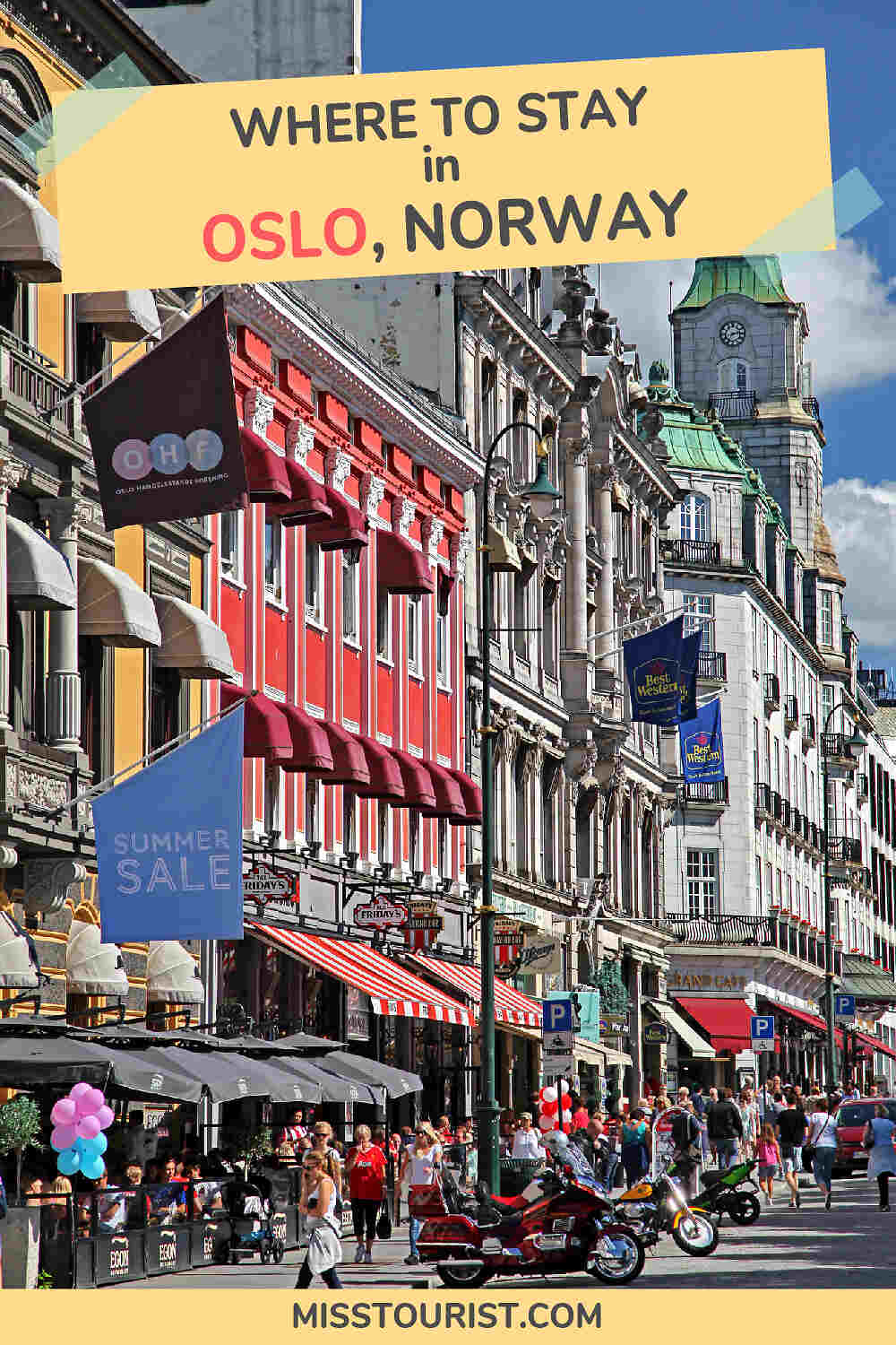 colorful street scene from Oslo, Norway