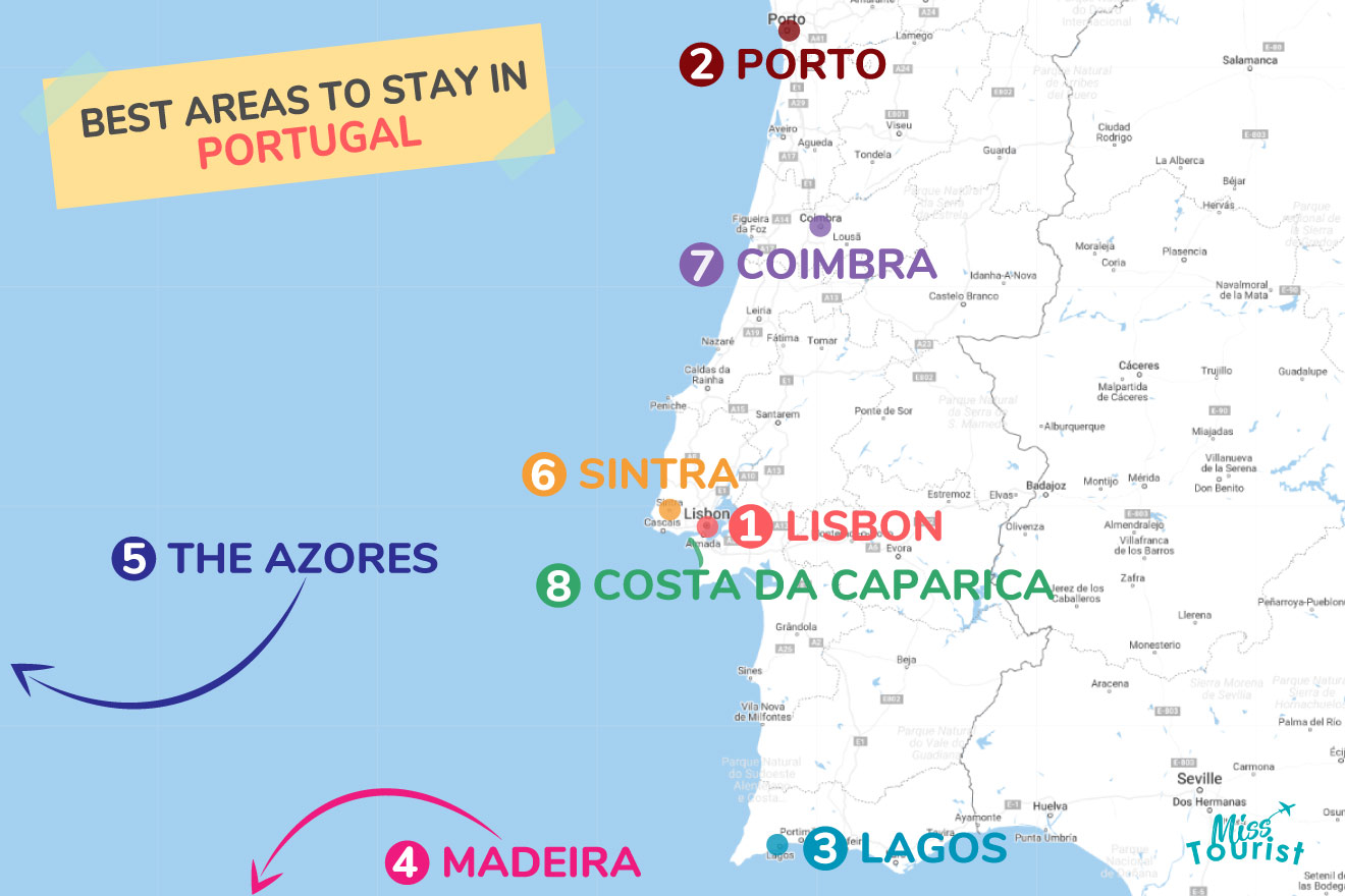 Where to Stay in Portugal MAP