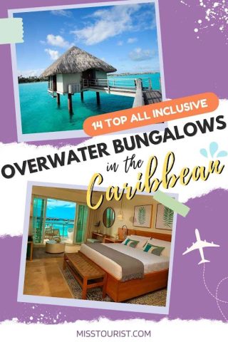 Over the water bungalows Caribbean pin 2