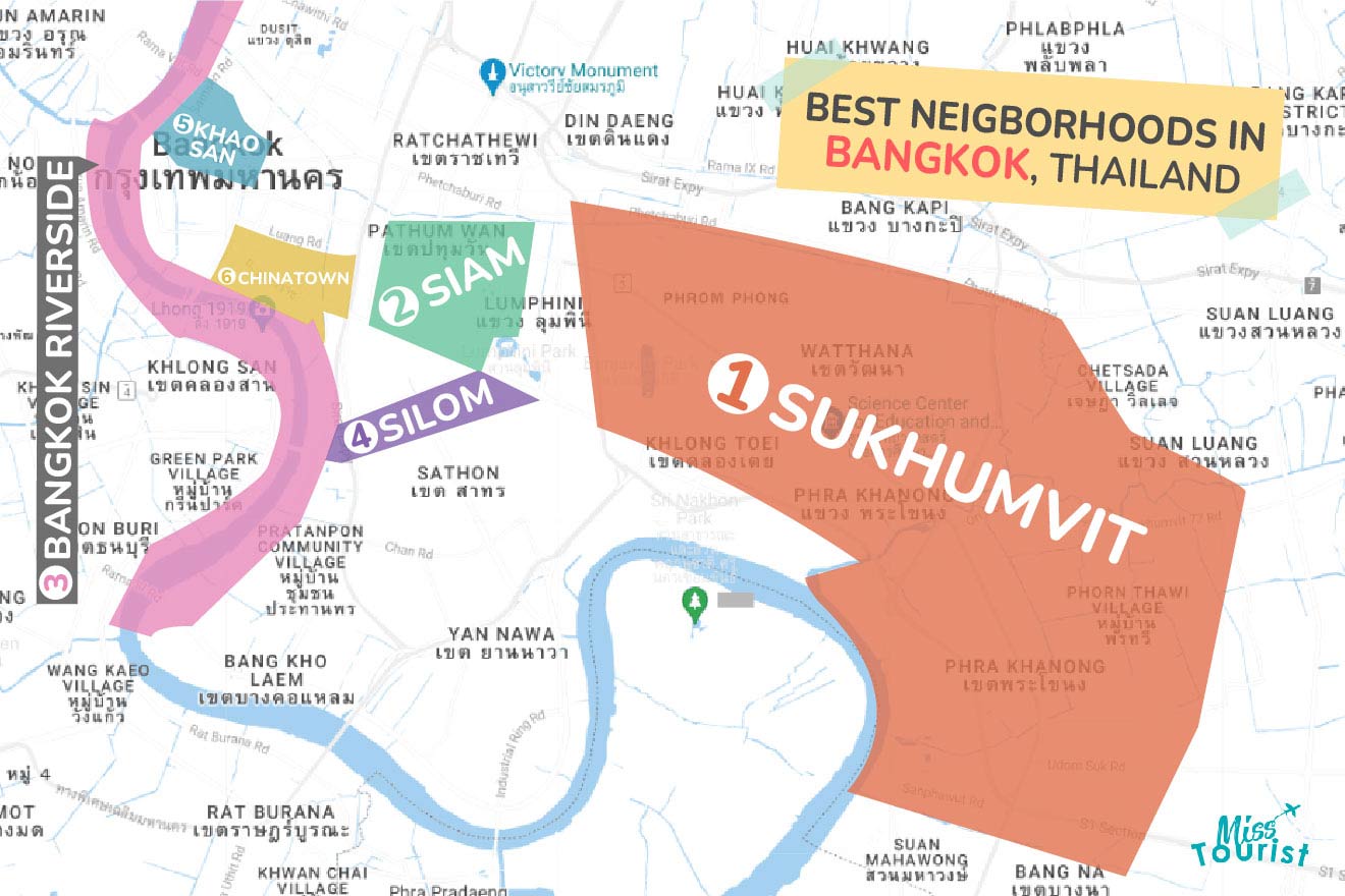 Where to Stay in Bangkok Map