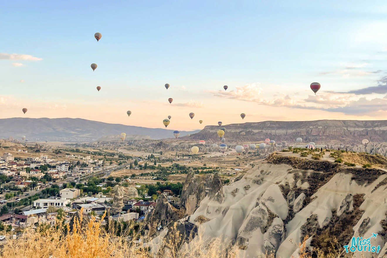 Balloons early in the morning at the viewpoint