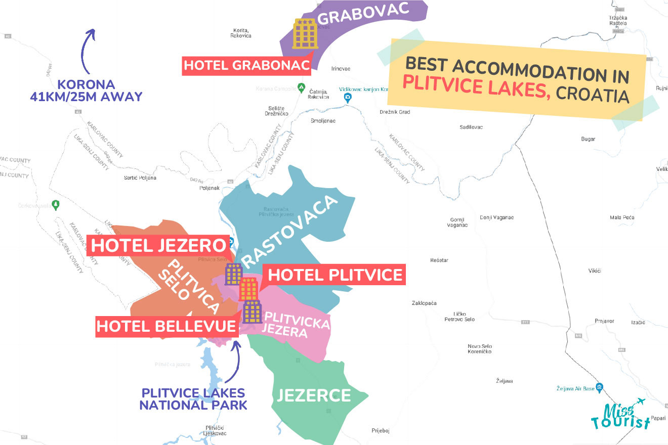Best hotel inside Plitvice National Park Map 2022