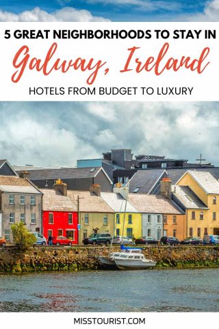 showcasing colorful houses along a waterfront in Galway, Ireland