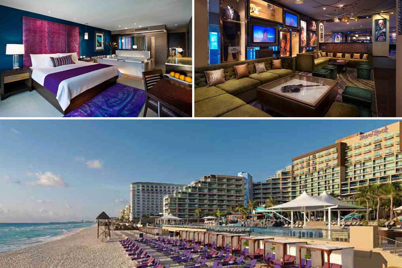 2 Hard Rock Hotel Cancun family resort with a private beach