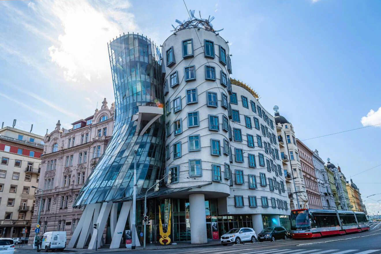 The dancing house in prague, czech republic.