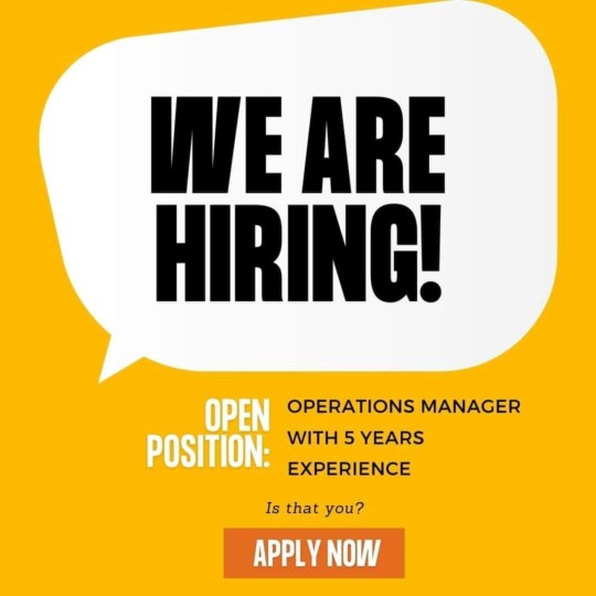 we are hiring an operation manager