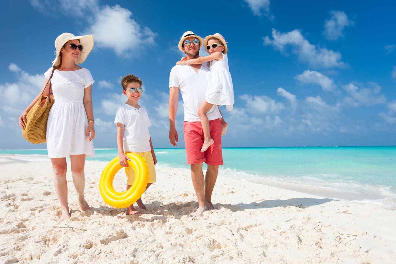 family at the beach