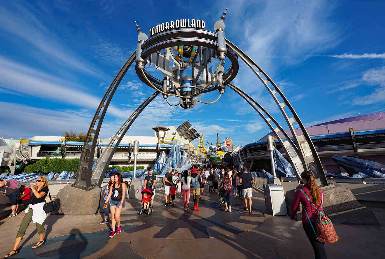 View of Tomorrowland arch at Disney World