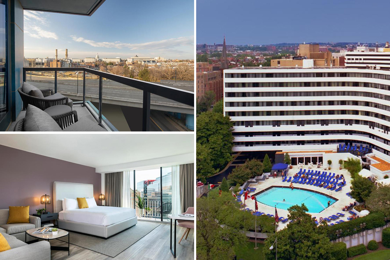 3 1 hotel terbaik dengan balkon di Washington DC dengan anggaran terbatas