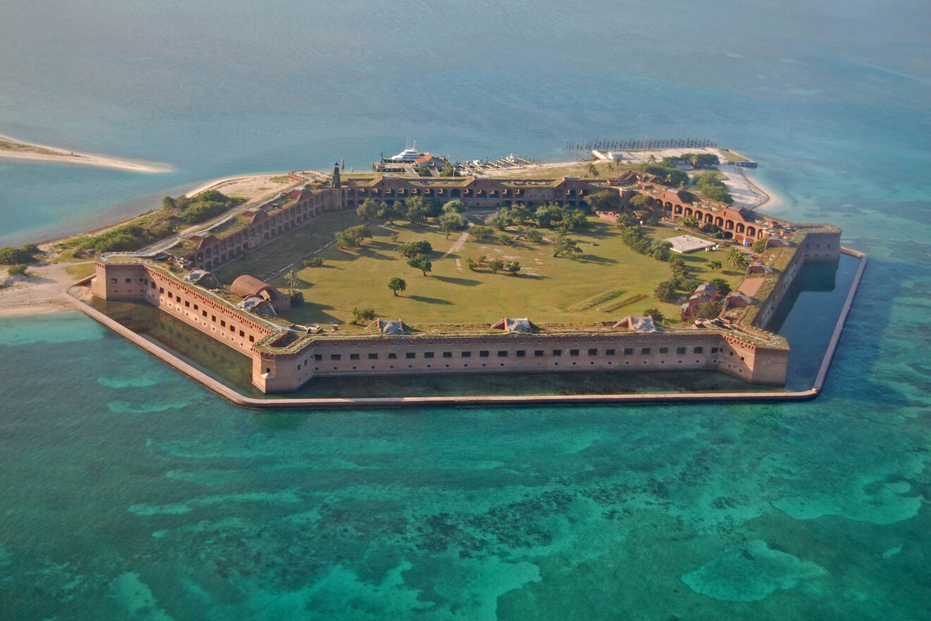 aerial view over  Dry Tortugas National Park