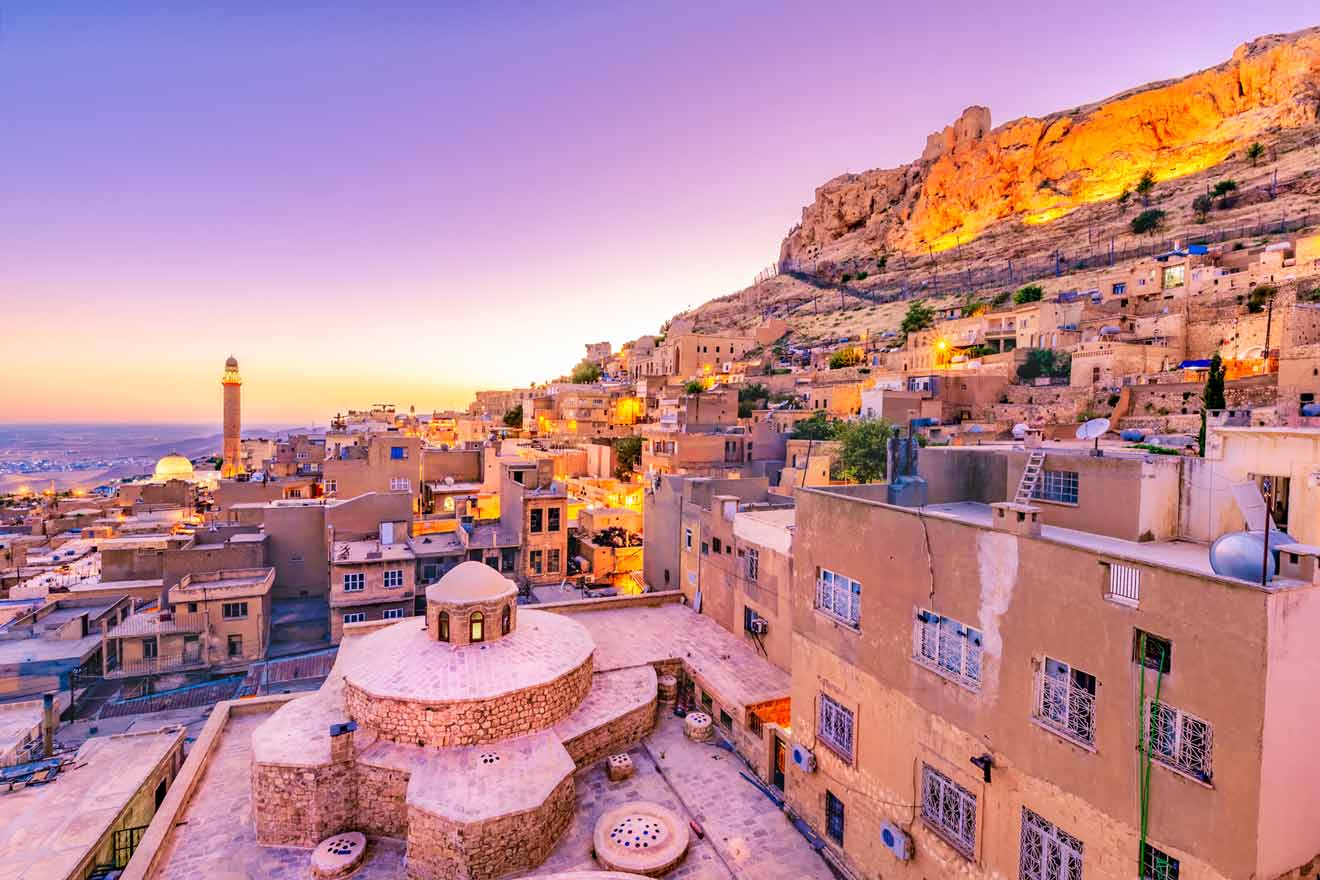 Sunrise landscape view of old Mardin city, a popular city for locals and tourists and located in southeastern of Turkey.