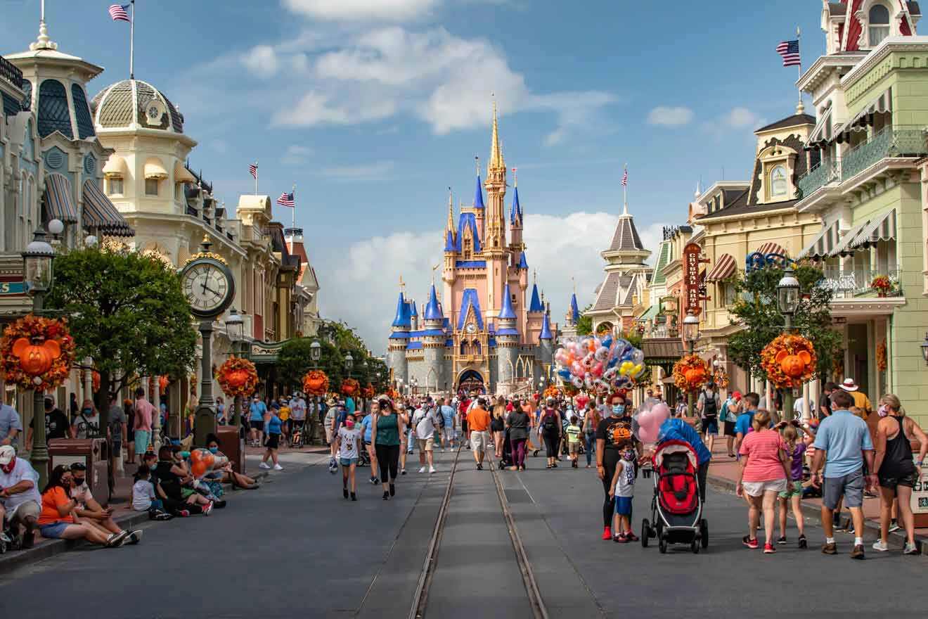 busy street at Disney World