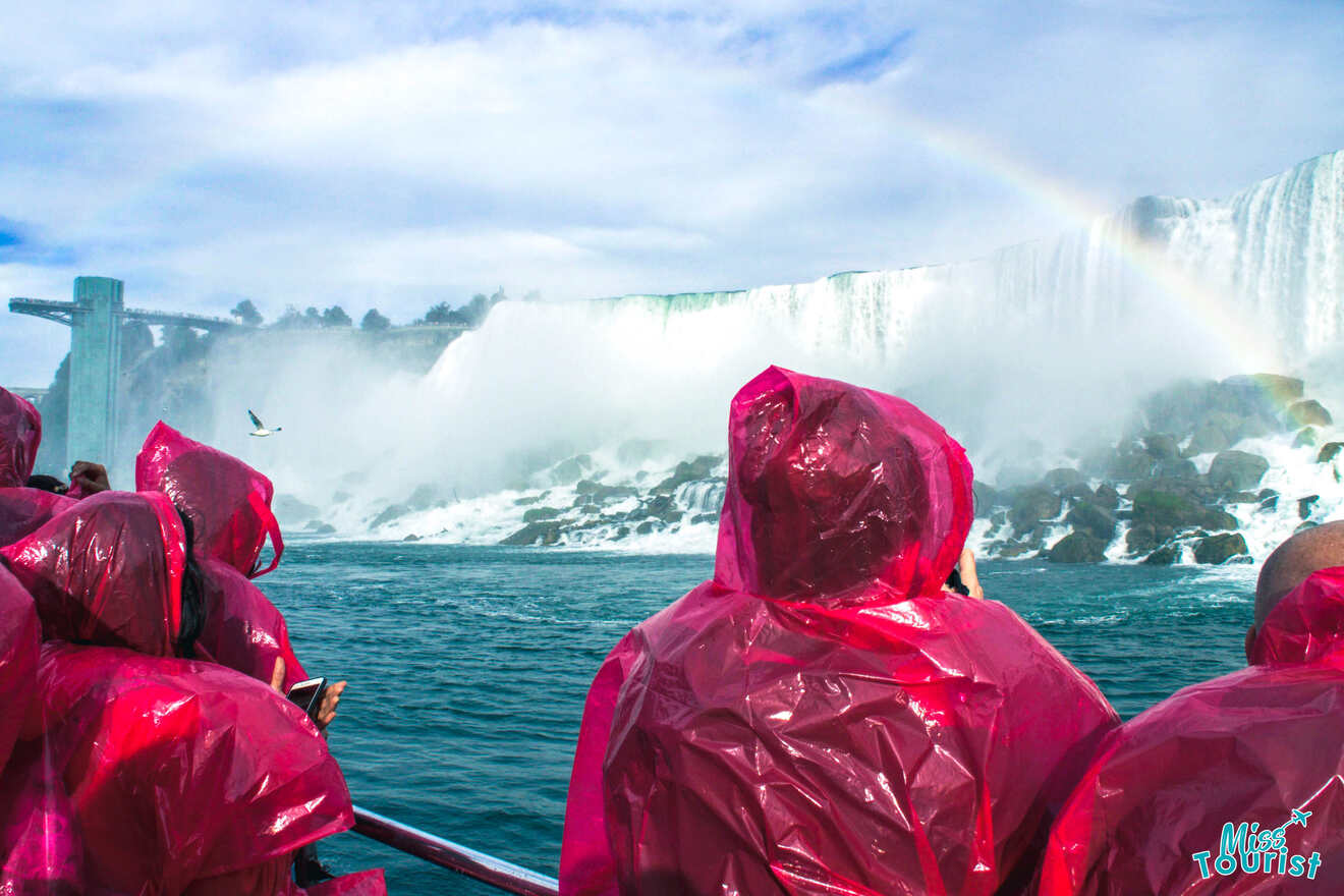 rainbow over niagara American falls