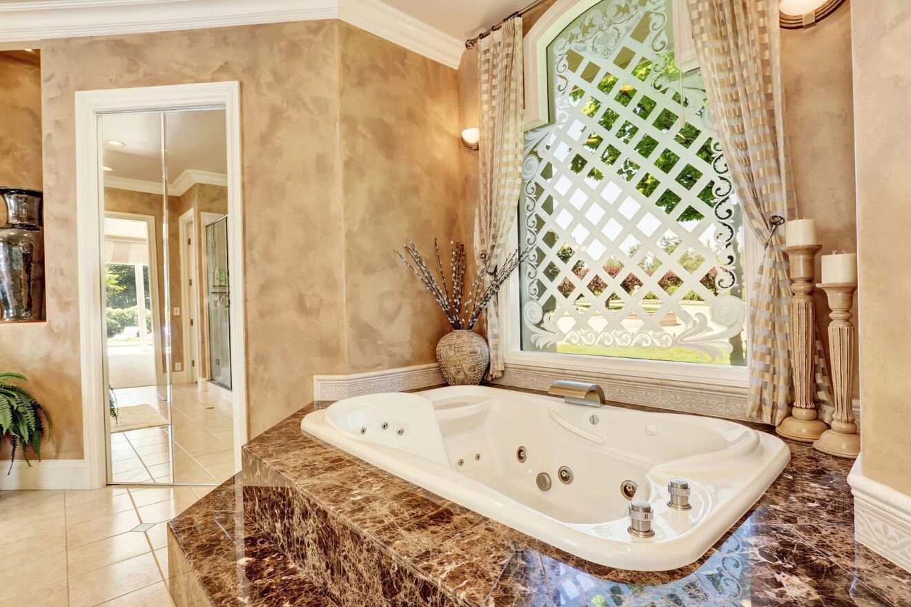 luxury bathroom with jacuzzi 