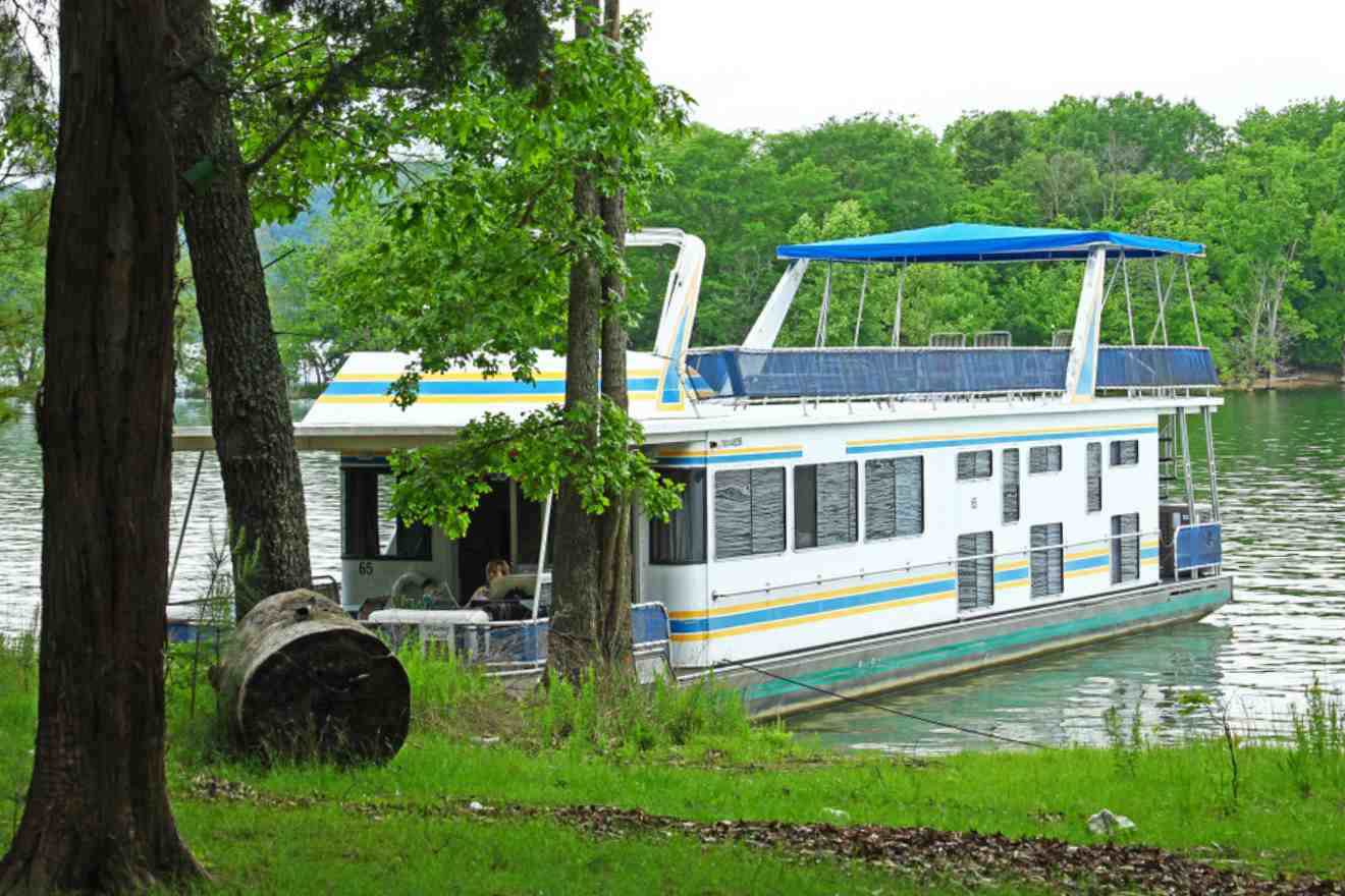 houseboat on a river