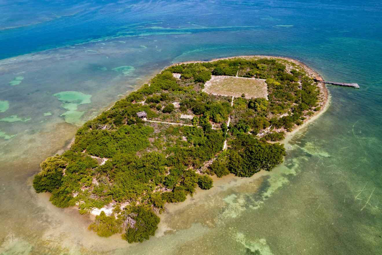 aerial view over Indian Key Historic Park Islamorada