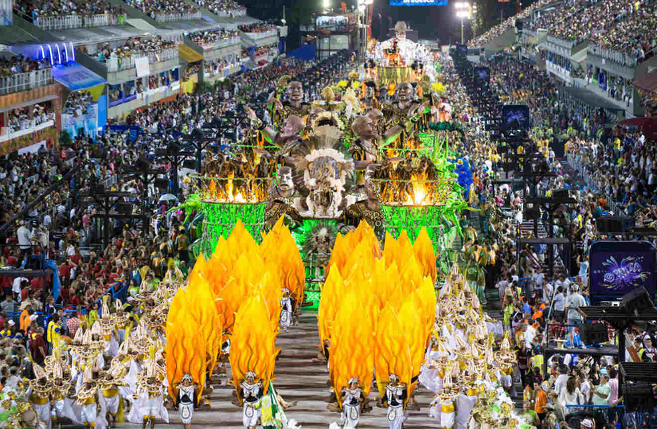 aerial view at the Rio de Janeiro carnival
