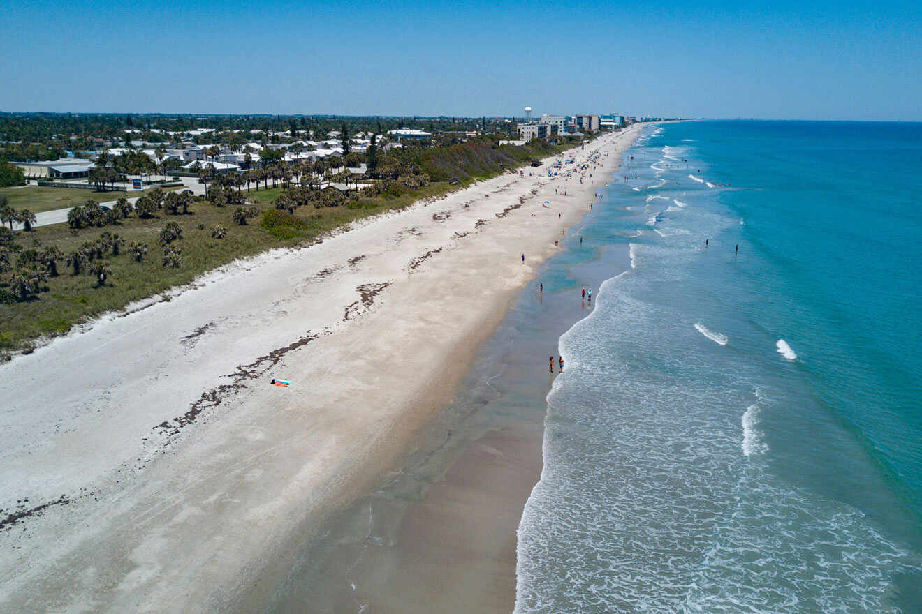 aerial view over the beach