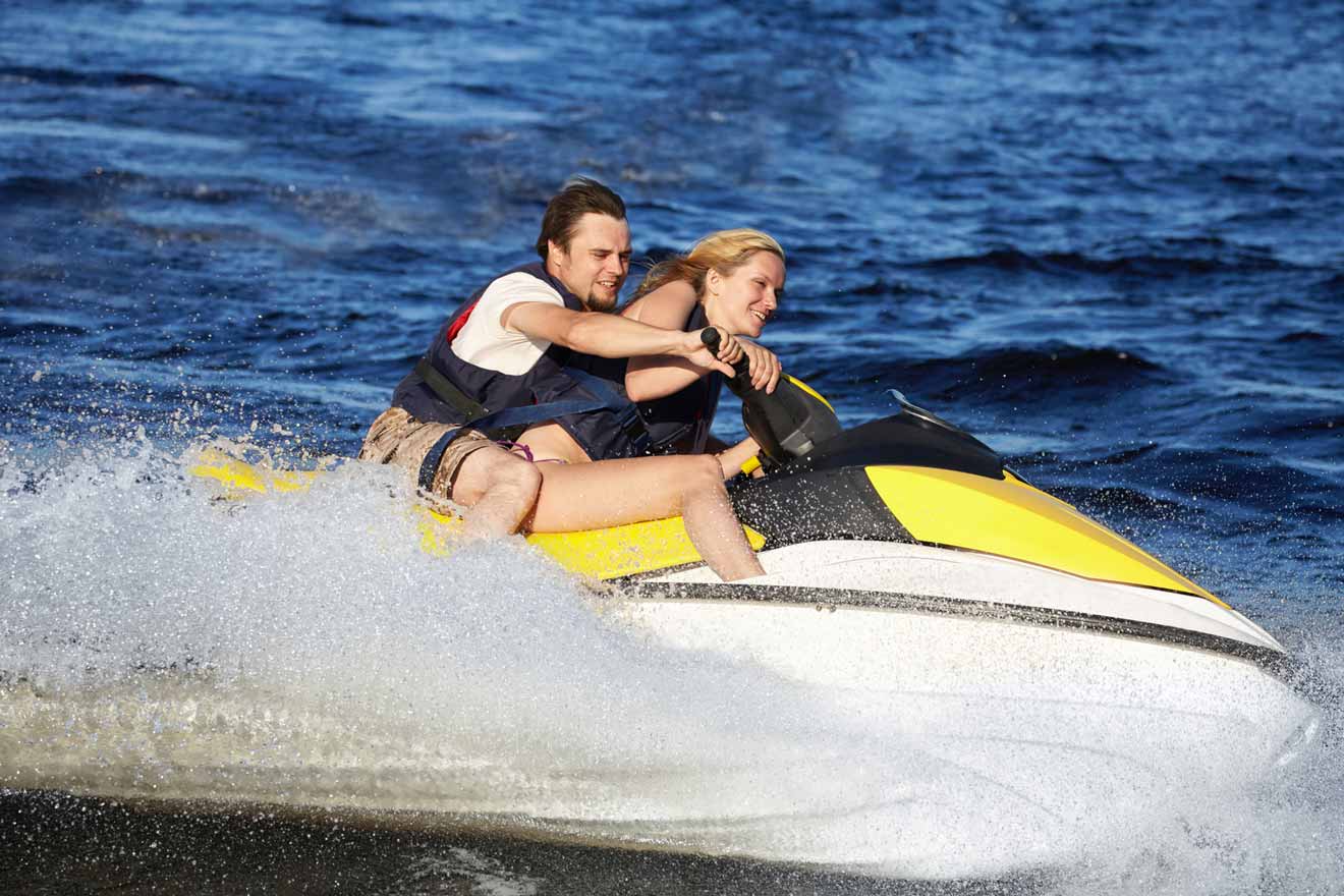 couple on jet ski