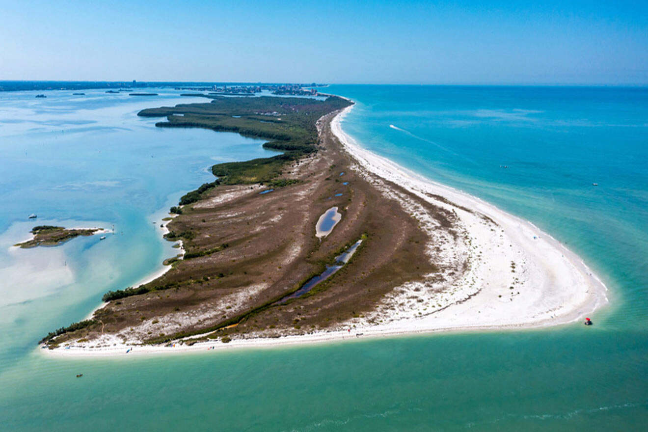 aerial view over Caladesi Island State Park