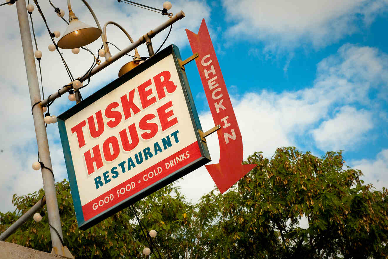image with tusker house restaurant sign