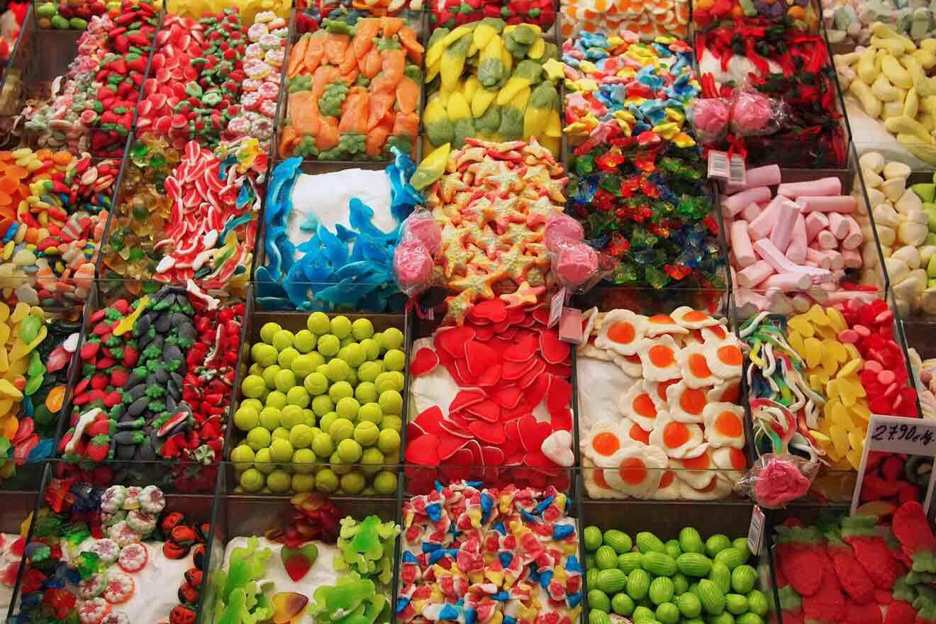 various candy in a store