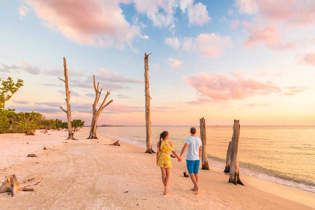 couple walking on a beach